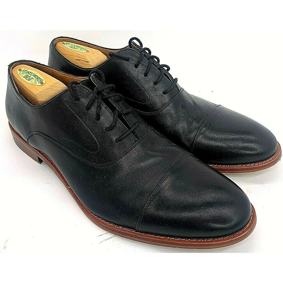 Warfield & Grand Mens Fremont Oxford Leather Dress Shoes Cap Toe Black Sz US 11